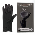 Перчатки нитриловые черные XS Benovy  (50 пар) 3,0гр