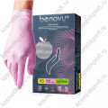Перчатки нитриловые розовые XS Benovy  (50 пар)
