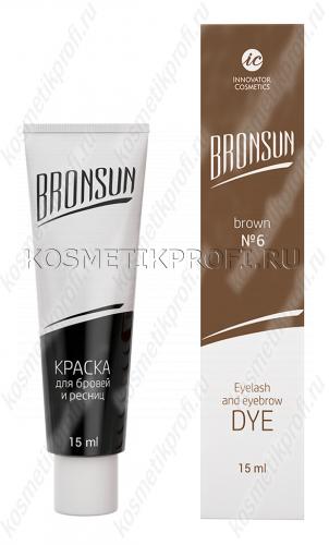Краска для ресниц и бровей "BRONSUN", цвет коричневый №6, 15 мл