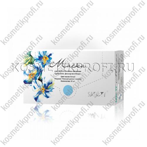 Маска косметологическая, 3-х слойная, мелтблаун, белая, рисунок "Нежный цветок", голубой 50/1000