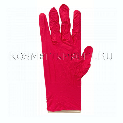 Перчатки нитриловые красные L Benovy (50пар)