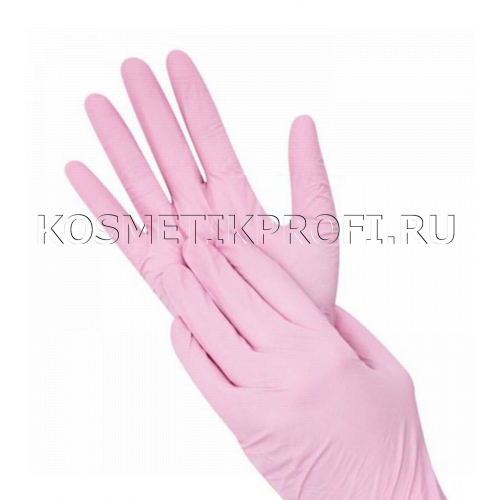Перчатки нитриловые розовые XS Benovy новый дизайн (50 пар)