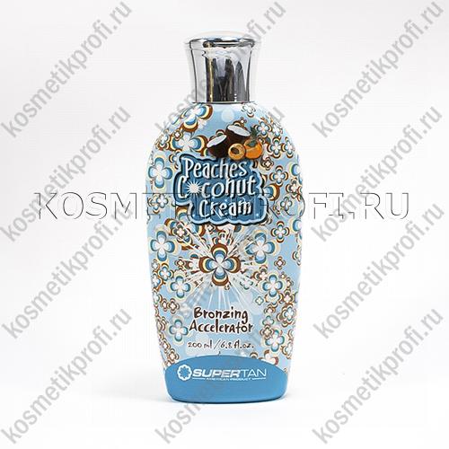 Крем-ускоритель PEACHES COCONUT с запахом сочного персика и кокосового крема 200 мл Supertan