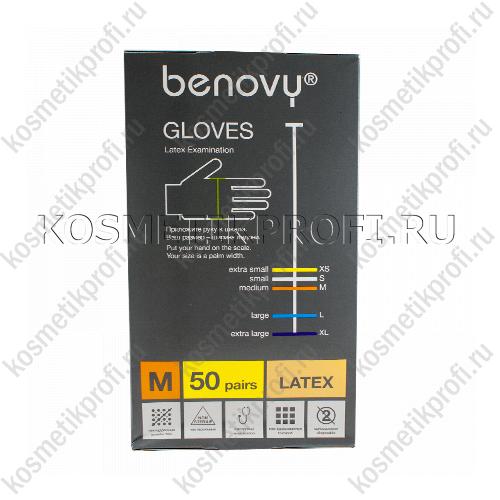 Перчатки латексные неопудренные M Benovy
