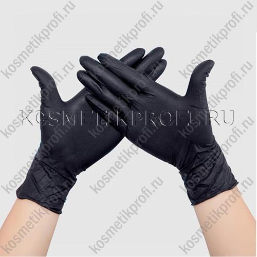 Перчатки латексные неопудренные нестерильные полностью текстурированные Benovy XS черные