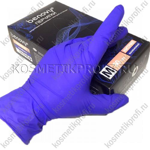 Перчатки нитриловые васильковые М Benovy 50 пар