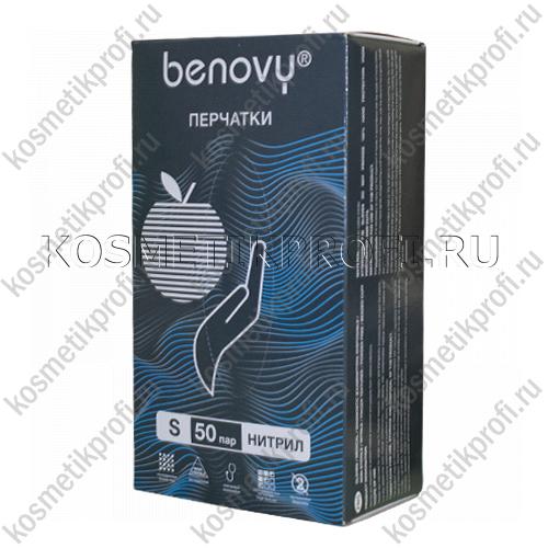 Перчатки нитриловые небесно-голубые (50пар) S Benovy