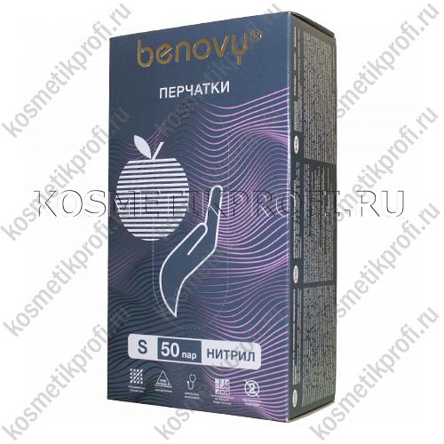 Перчатки нитриловые розовые S Benovy  (50 пар)
