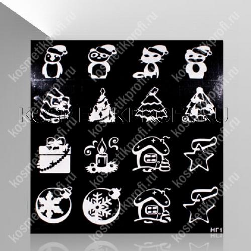16 трафаретов новогодней тематики