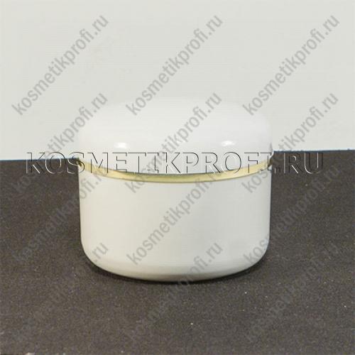 Баночка белая/золотой ободок/двойная стенка 50мл