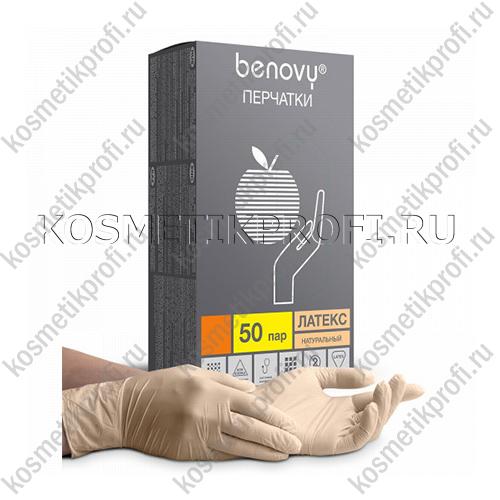Перчатки латексные смотровые опудренные Mild Benovy - L, 100 шт. 