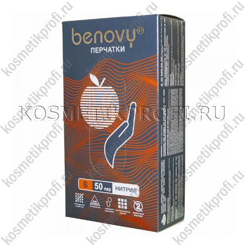 Перчатки нитриловые оранжевые (50пар) S Benovy