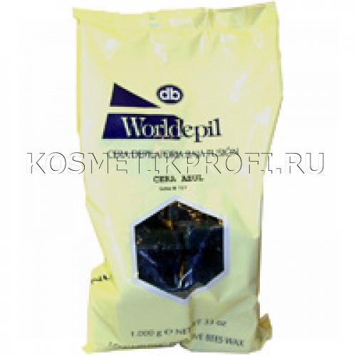 Горячий воск, 1кг АЗУЛЕНОВЫЙ Worldepil