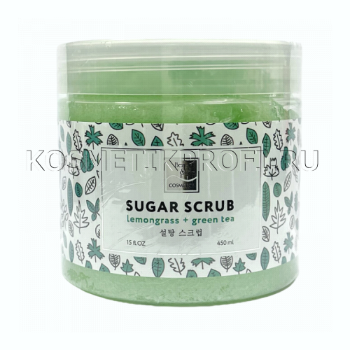 Сахарный скраб "Лемонграсс и зеленый чай" для рук, ног и тела 450мл Beauty Style