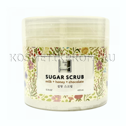 Сахарный скраб "Молоко, мед и шоколад" для рук, ног и тела 450мл Beauty Style