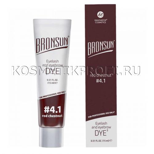 Краска для ресниц и бровей BRONSUN, цвет медный каштан #4.1, 15 мл
