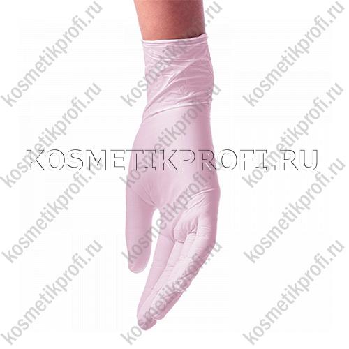 Перчатки виниловые BENOVY, L, нежно-розовые, 500/50пар