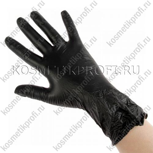 Перчатки виниловые BENOVY, S, черные, 500/50пар