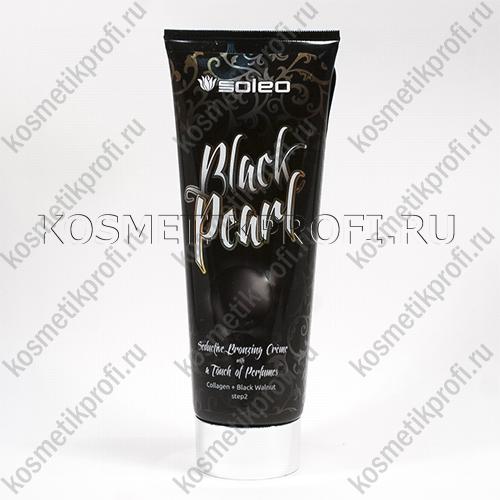 Сильный бронзатор BLACK PEARL с коллагеном и запахом духов 200 мл Soleo