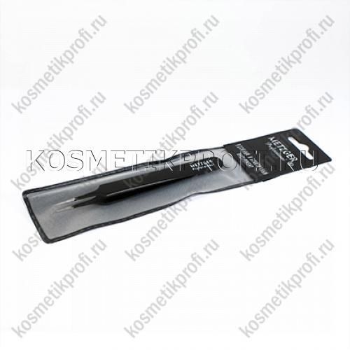 Пинцет PT-6521-BL прямой острый (черный) 11.4 см