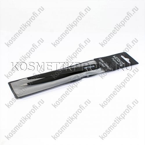 Пинцет PT-6521-BL прямой острый (чёрный) 12.7 см
