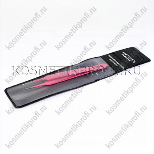 Пинцет PT-6521-PK прямой острый (розовый) 11.4 см
