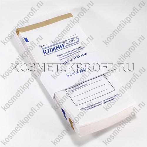 Пакет для медицинской воздушной и паровой стерелизации (белые) 100х200 (100шт/уп) 